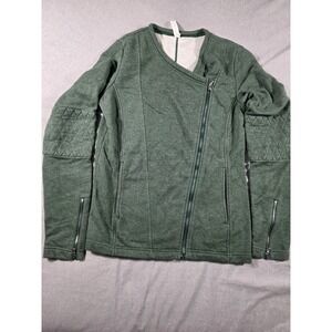 Under Armour Full Zip Moto Terry Sweater Jacket Womens Medium Green‎